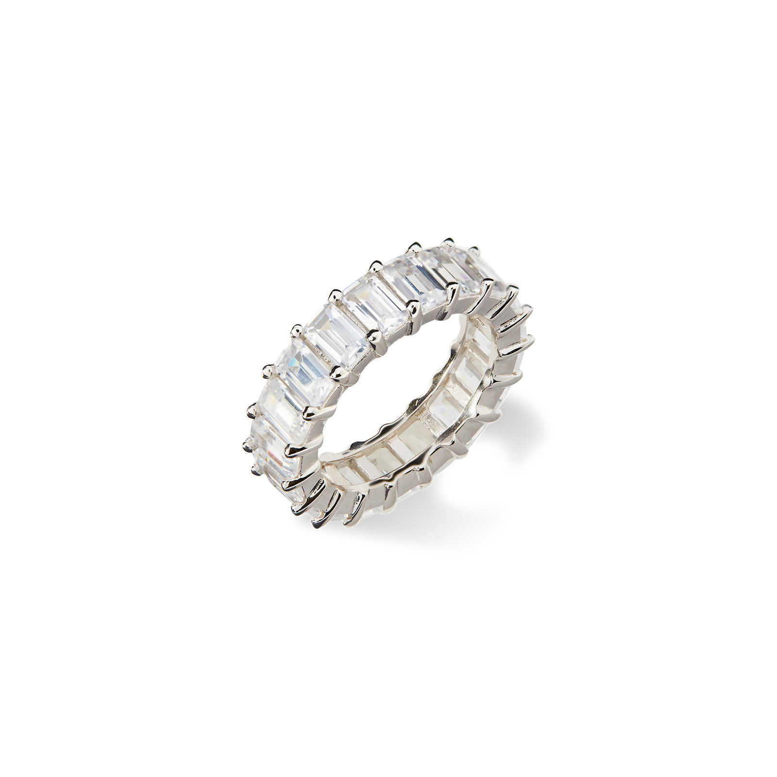 AMBER - Emerald Cut Eternity Band