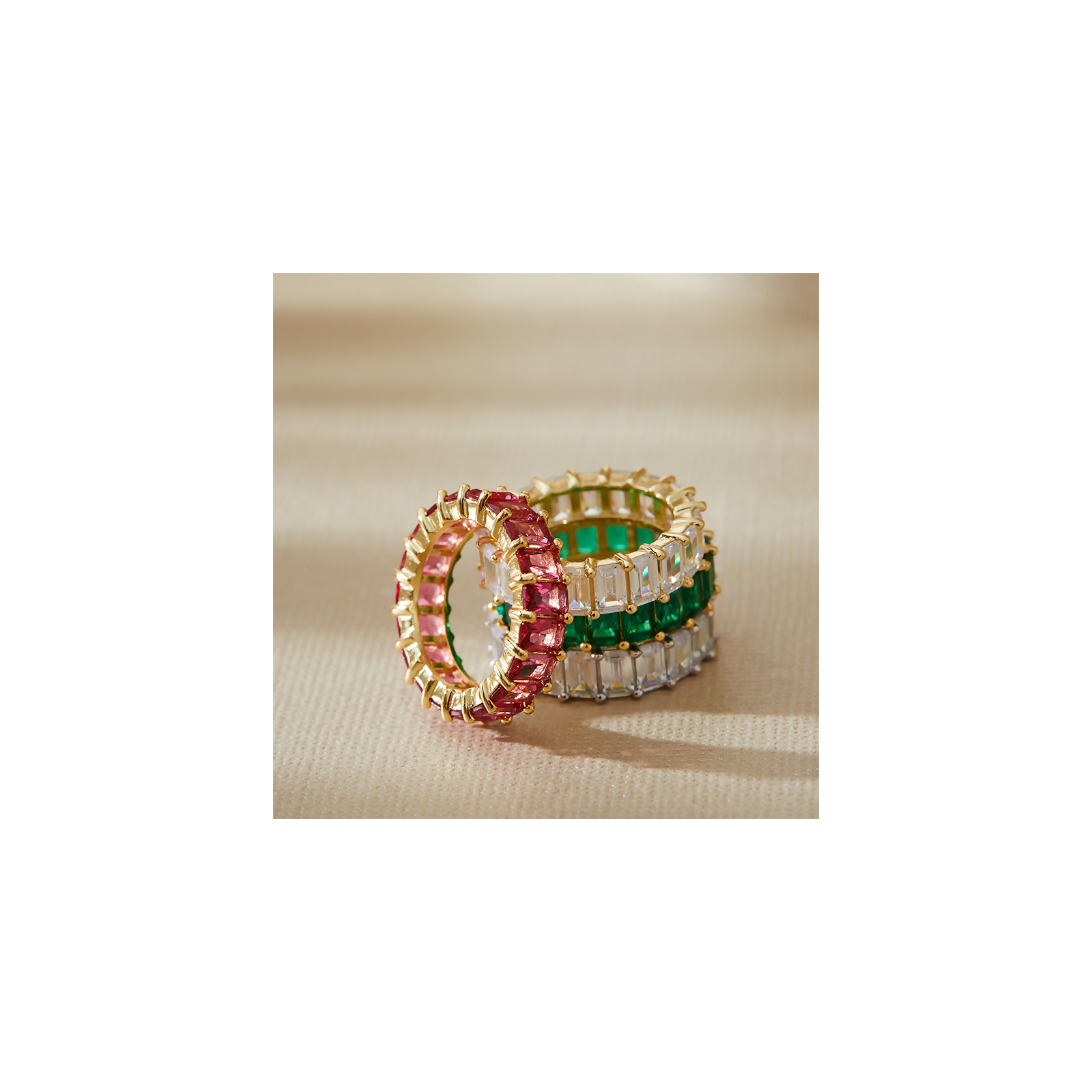 AMBER - Emerald Cut Eternity Band