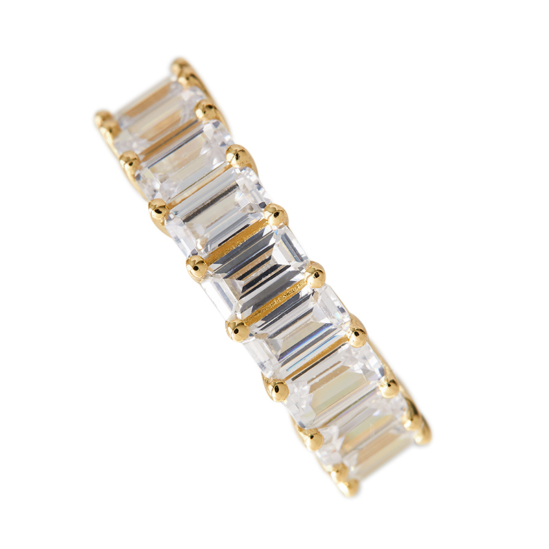 AMBER - Emerald Cut Eternity Band