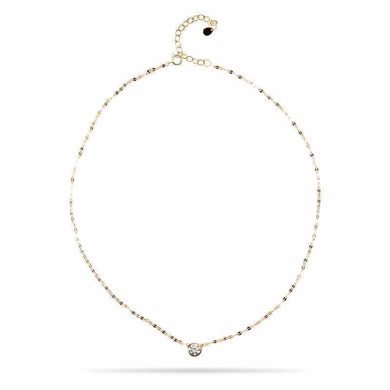KATIE - Textured Solitaire Necklace