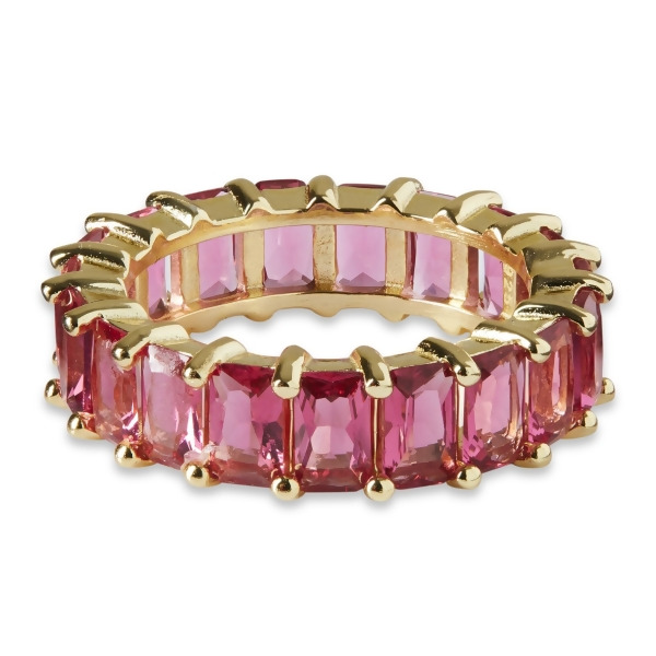 DEE - Emerald Cut Eternity Band - Size 5 - Gold | Pink
