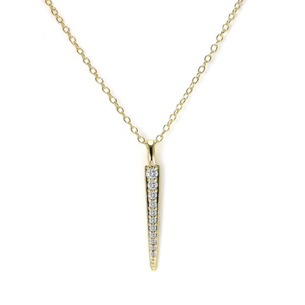 HEIDI - Pave Stick Necklace - Gold | Clear