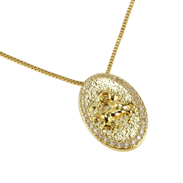 ZODIAC – Astrological Sign Necklace - Aries – Gold | Clear