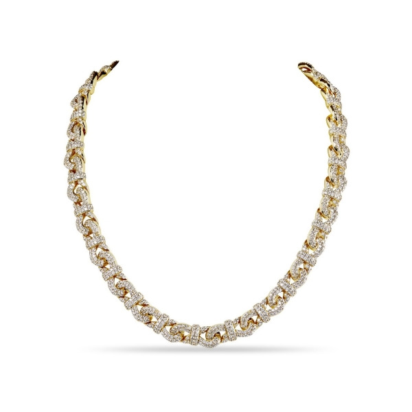 LO – Pavé Infinity Link Collar Necklace - Gold | Clear