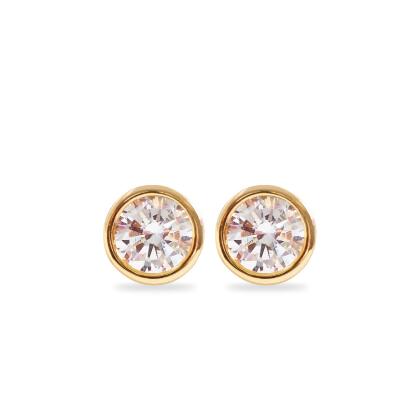 DIANA – Bezel Set Studs - Gold | Clear