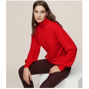 REISS Caroline - Merino Wool Roll-neck Jumper in Red, Womens, Size 0 REISS Caroline - Merino Wool Roll-neck Jumper in Red, Womens, Size 0