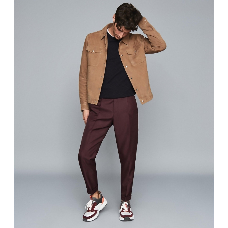 reiss jagger suede trucker jacket