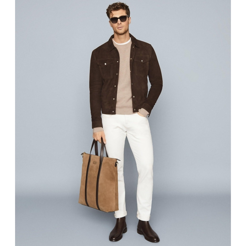reiss suede trucker jacket