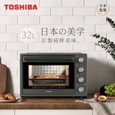 【日本東芝TOSHIBA】32公升雙溫控旋風電烤箱 TL1-MC32AZT(GR) 