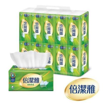 倍潔雅柔軟舒適抽取式衛生紙150抽X10包X8袋/箱 