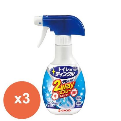 日本KINCHO金鳥馬桶強效清潔-兩用噴劑300ml*3瓶 