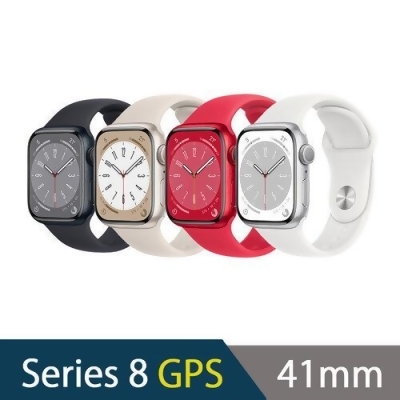 Apple Watch S8 GPS 41mm 鋁金屬殼搭運動型錶帶 