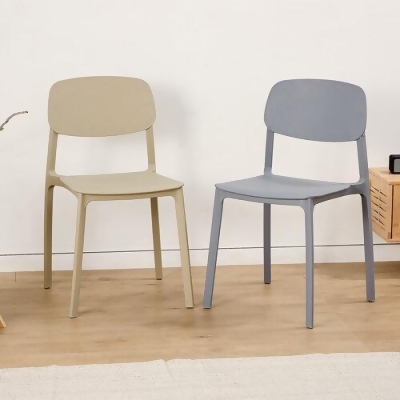 樂嫚妮 北歐風可堆疊純色餐椅-(5色) 