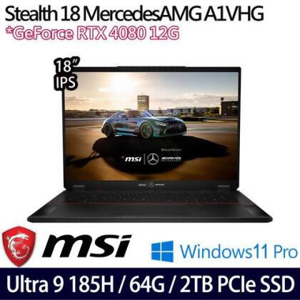 MSI 微星 Stealth 18 MercedesAMG A1VHG-043TW(18吋/Ultra 9 185H/RTX4080/64G/2TB PCIe SSD/W11P 電競筆電 
