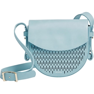 Skagen Lobelle Leather Saddle Bag Sky Blue Handbags