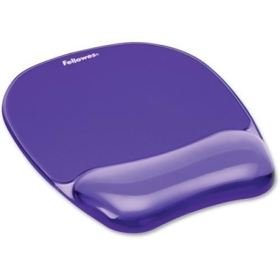 Fellowes Inc. 91441 Fellowes Gel Crystals Mousepad/Wrist Rest - Purple - 9.2" x 7.9" x 0.8" Dimension - Purple - Rubber, Gel, Polyurethane - Stain Resistant 