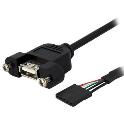 StarTech USBPNLAFHD1 StarTech.com 1 ft Panel Mount USB Cable - USB A to Motherboard Header Cable F/F - Type A Female USB 