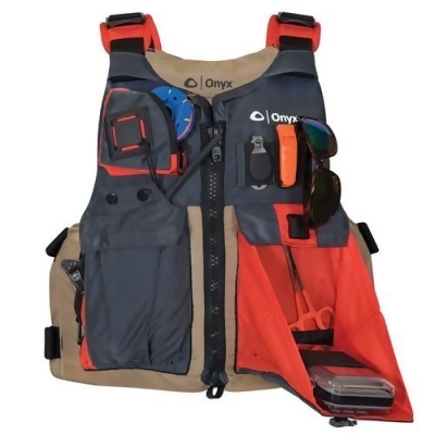 Onyx Kayak Fishing Vest - Adult Universal - Tan/Grey Kayak Fishing Vest - Adult Universal - Tan/Grey 