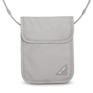 Pacsafe Coversafe X75 Rfid Blocking Anti-Theft Neck Pouch Neutral Grey with Velcro Flap Closure - All