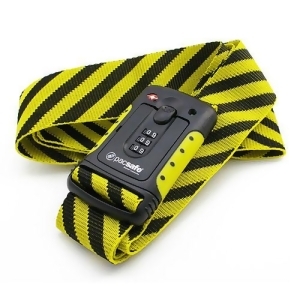 Pacsafe Strapsafe 100 Tsa Accepted Luggage Strap YellowithBlack with Indicator Light - All