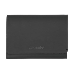 Pacsafe RFIDsafe Tec Rfid Blocking Slim Tri-fold Wallet Black with Double Snap Button Closure - All