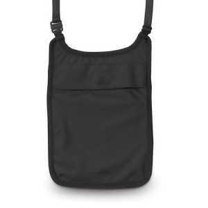 Pacsafe Coversafe S75 Secret Neck Pouch Black with Soft Touch Adjustable Elastic Straps - All