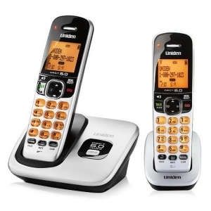 Uniden D1760-2 Cordless Phone w/ Orange Backlit Lcd Display 1 Extra Handset - All