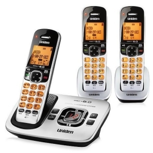 Uniden D1780-3 Cordless Expandable Phone w/ Orange Backlit Keypad 2 Handsets - All
