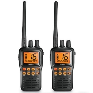 Uniden Mhs75 2-Pack Two-Way Marine Radio with Sma Rubber Antenna - All
