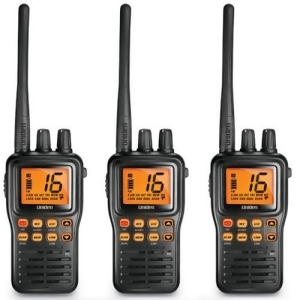 Uniden Mhs75 3-Pack Two-Way Submersible Marine Radio with Lcd Screen - All