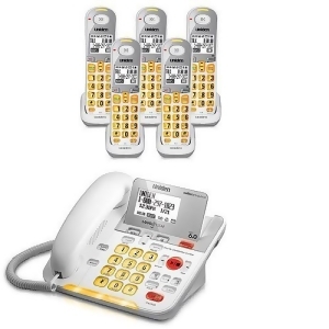 Uniden D3098-5 Corded/Cordless Amplified Phone w/ 4 Extra Handsets - All