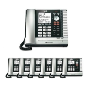 Vtech Up416 Console 4-Line Phone w/ Up406-6 Extra Desksets Vnt814 Ethernet Router - All
