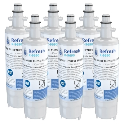 Replacement Water Filter For LG LFX25991ST Refrigerator Water Filter - by Refresh (6 Pack) 