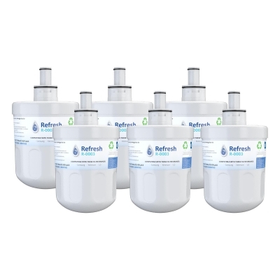 Replacement Water Filter For Samsung RF266AEPN Refrigerator Water Filter - by Refresh (6 Pack) 