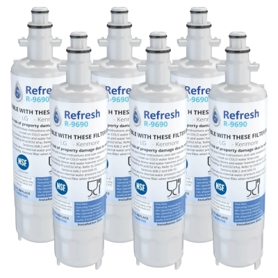Replacement Water Filter For LG AQF-LT700P Refrigerator Water Filter - by Refresh (6 Pack) 