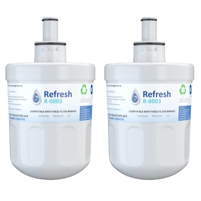 Replacement Water Filter For Samsung RS267LASH Refrigerator Water Filter - by Refresh (2 Pack) 