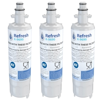 Replacement Water Filter For Kenmore 71056 Refrigerator Water Filter - by Refresh (3 Pack) 