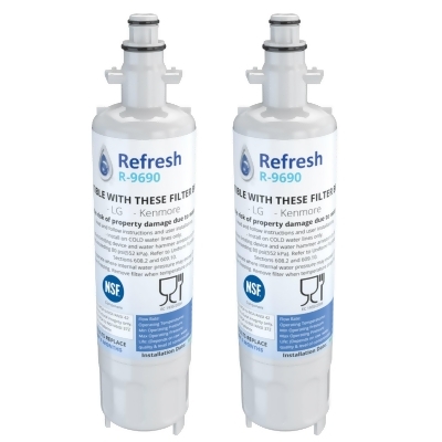 Replacement Water Filter For LG WFC2401 Refrigerator Water Filter - by Refresh (2 Pack) 