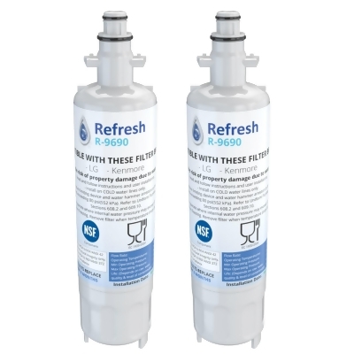 Refresh Replacement for LG LT700P ADQ36006102 Kenmore 46-9690 Refrigerator Water Filter (2 Pack) 