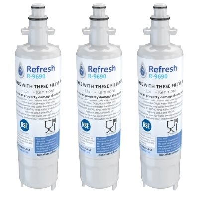 Refresh Replacement for LG LT700P ADQ36006102 Kenmore 46-9690 Refrigerator Water Filter (3 Pack) 