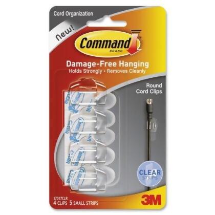 3M Command Standard Cord Clips - 4 Clips, 5 Strips - 24-Pack