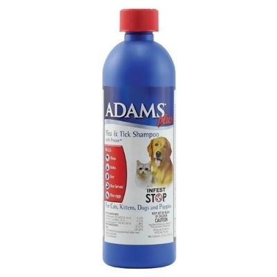 Adams Plus 100503441 Flea and Tick Shampoo with Precor for Cats and Dogs - 12 ounces 