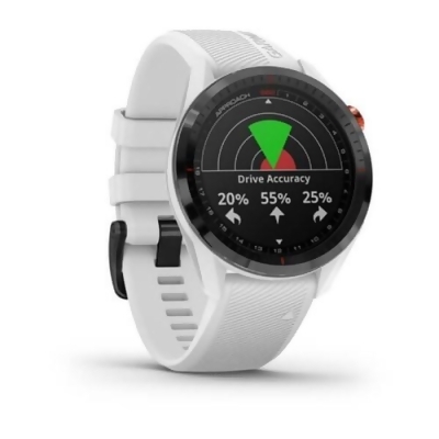 Garmin Approach S62-Black Ceramic Bezel with White Silicone Band GPS-Enabled Golf Watch 
