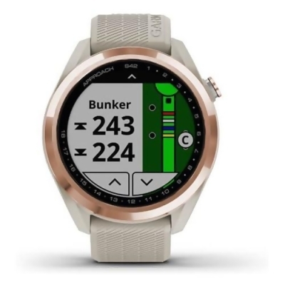 Garmin Approach S42-Rose Gold with Light Sand Band-010-02572-12 Approach S42 GPS-Enabled Golf Watch 