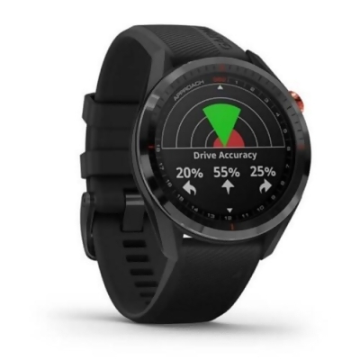 Garmin Approach S62-Black Ceramic Bezel with Black Silicone Band GPS-Enabled Golf Watch 