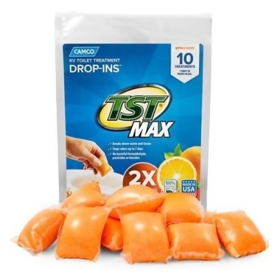 Camco TST MAX Orange RV Toilet Treatment Drop-Ins - 10-Pack TST MAX Orange RV Toilet Treatment Drop-Ins - 10-Pack 