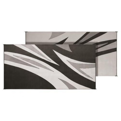 Faulkner 8 x 16 Feet Summer Waves Design Reversible Mat - Black Summer Waves Design Reversible Mat 