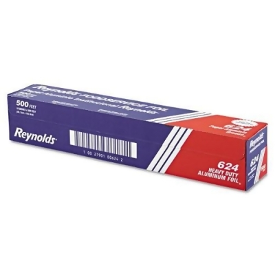 Reynolds Wrap 000000000000000624 Heavy Duty Aluminum Foil Roll 18 x 500 ft Silver 
