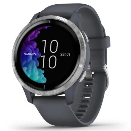 Refurbished Garmin 010-02173-01 Venu GPS Smartwatch with Heart Rate Sensor - Granite Blue 