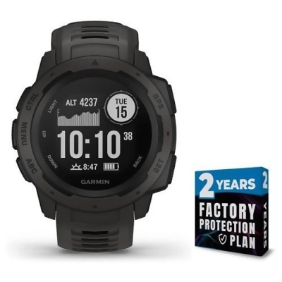 Refurbished Garmin Instinct Rugged Outdoor GPS Watch - Graphite 010-N2064-00 w/ 2-Year Warranty 
